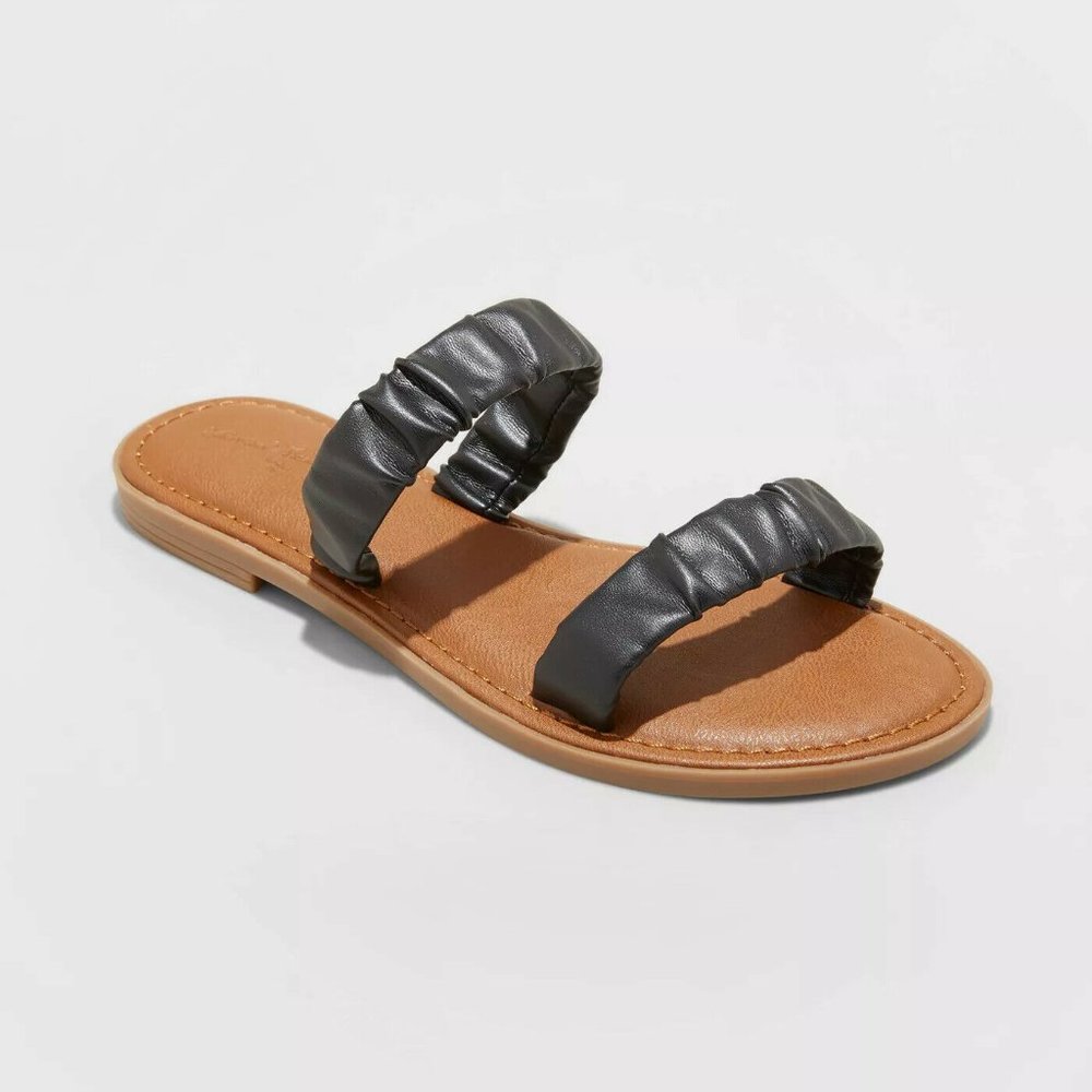 Women's Willow Two Band Scrunched Sandals - Universal Thread
